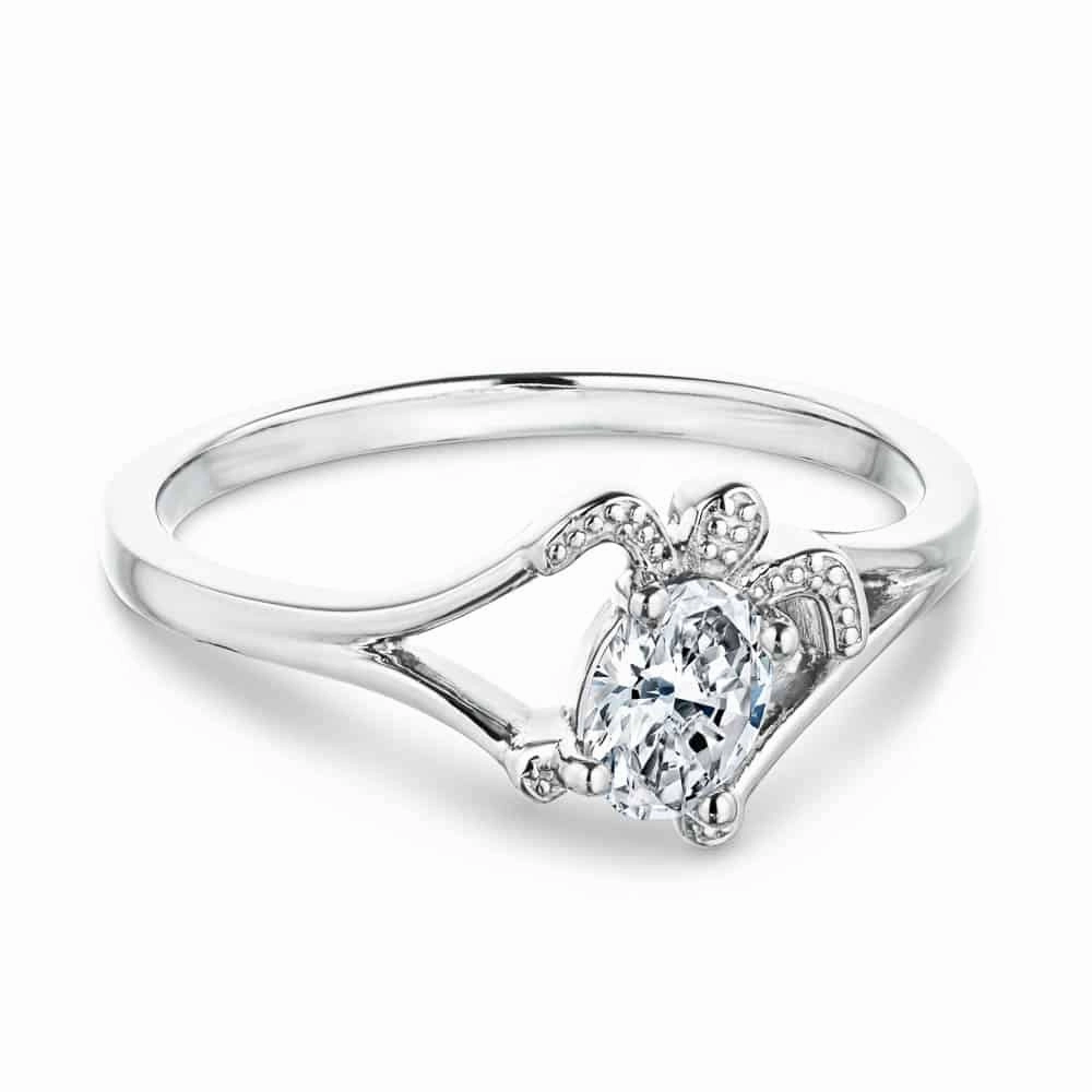Frannie Oval Lab Grown Diamond Crush Turtle Solitaire Engagement Ring Casual Look