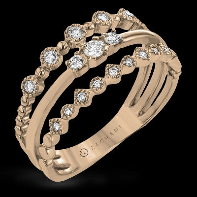 Formal Outfit Shiny appearance ZR1865 Right Hand Ring in 14k Gold with Diamonds