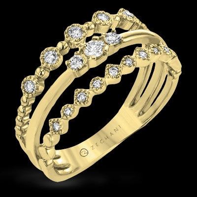 Sturdy Symbol Fashion Pick ZR1865 Right Hand Ring in 14k Gold with Diamonds
