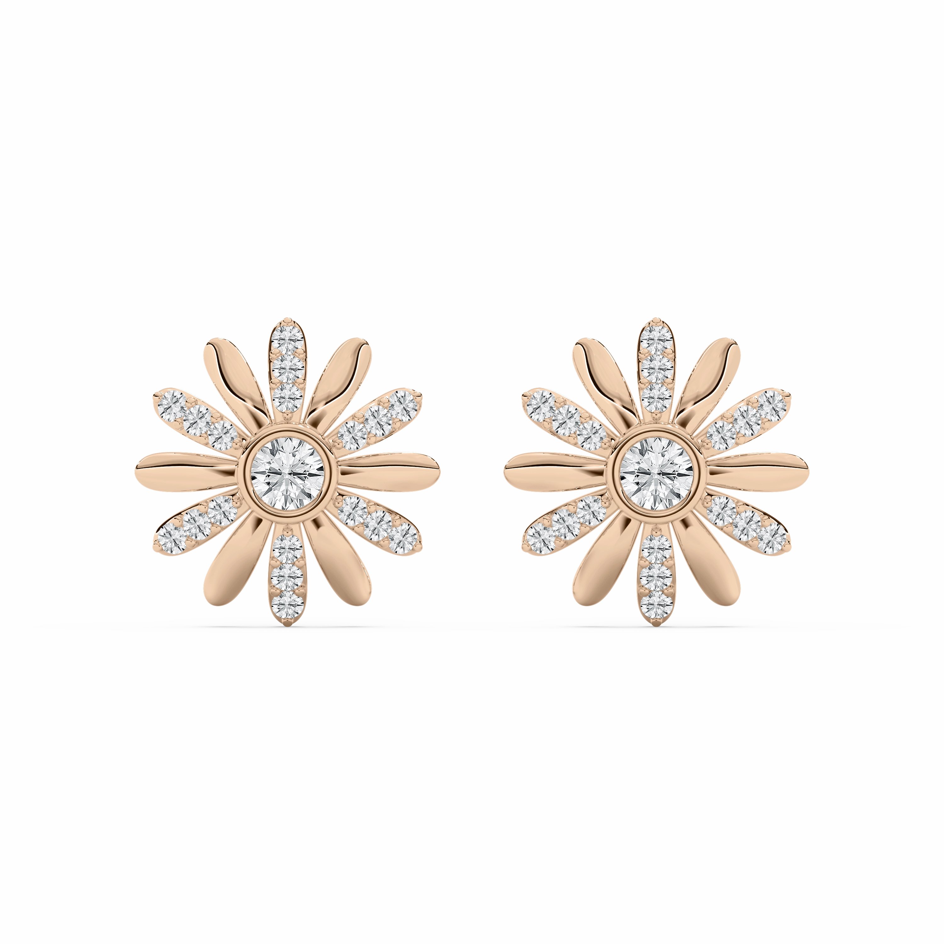 1 ctw Round Lab Grown Diamond Daisy Stud Earrings Big Adornment