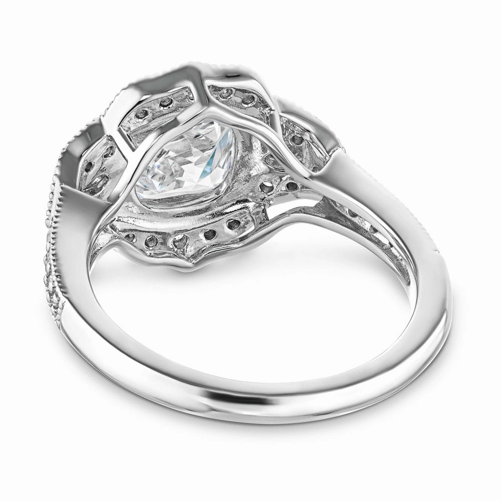 Contemporary Classic Symbolic Meaning Kalina Cushion Lab Grown Diamond Vintage Side Stone Engagement Ring