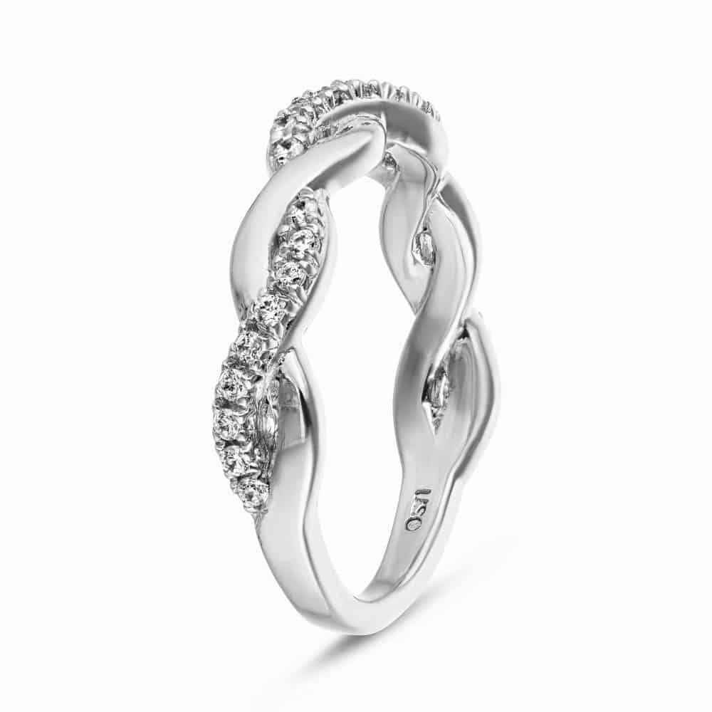 Sadie 1/4 ctw Round Lab Grown Diamond Twist Wedding Band Printed Image