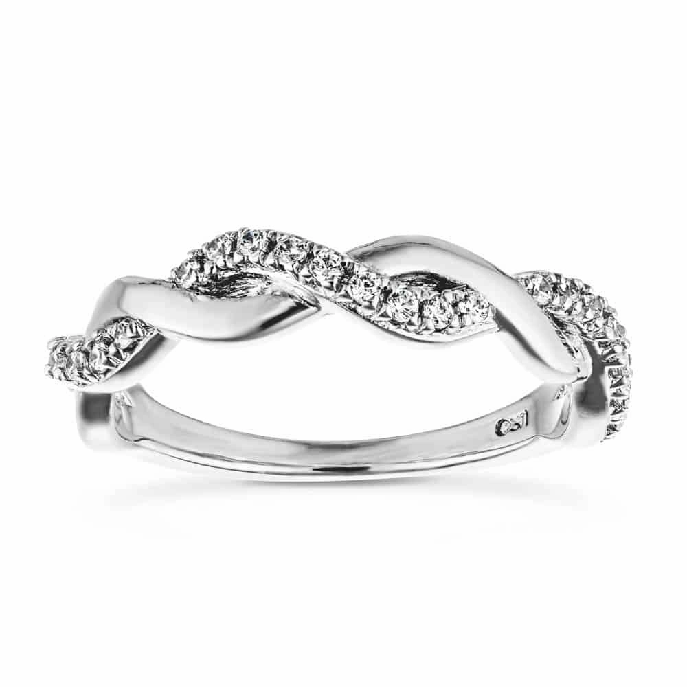 Sadie 1/4 ctw Round Lab Grown Diamond Twist Wedding Band Artistic Design Hypoallergenic Design