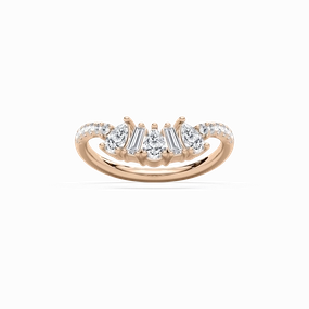 Sleek Style Analog Style Priya 3/4 ctw Pear, Baguette and Round Lab Grown Diamond Alternating Prong Curved Band
