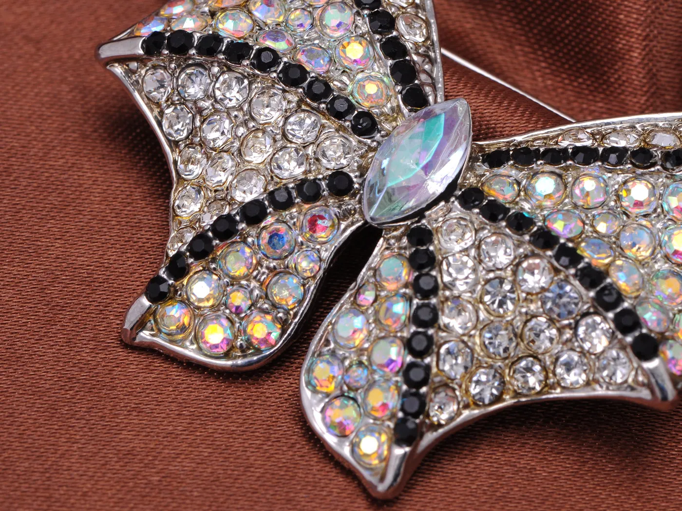 Cool Rhinestone Bat Winged Butterfly Pin Brooch