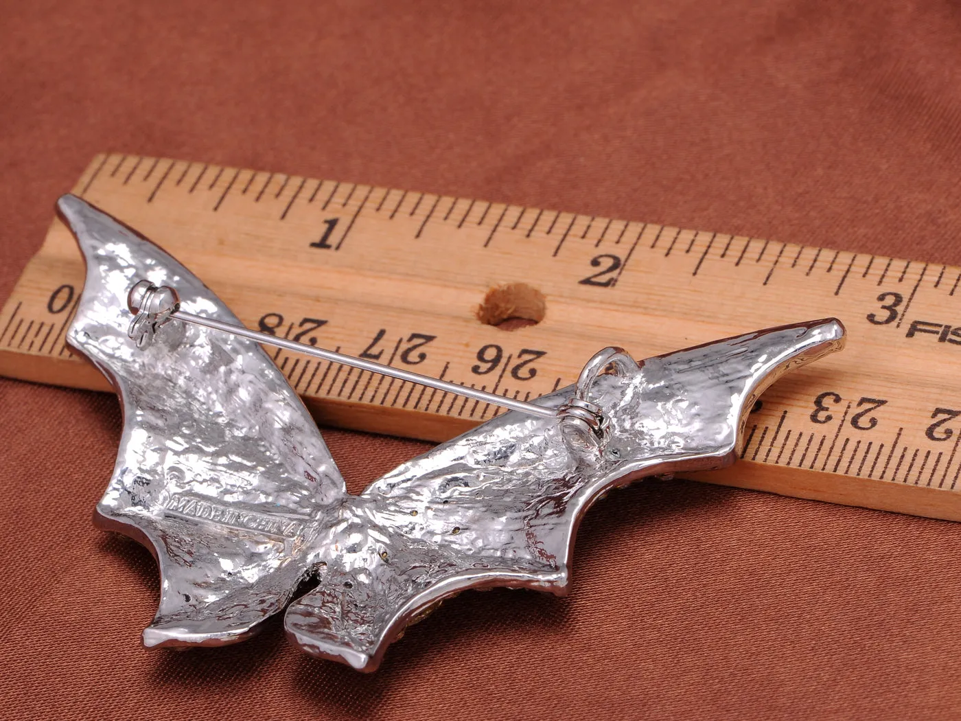 Cool Rhinestone Bat Winged Butterfly Pin Brooch