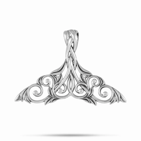 Fashion Layer Living Heirloom Whale Tail Pendant in Sterling Silver - 42mm