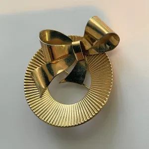 Coro 1950's Gold tone Bow Brooch