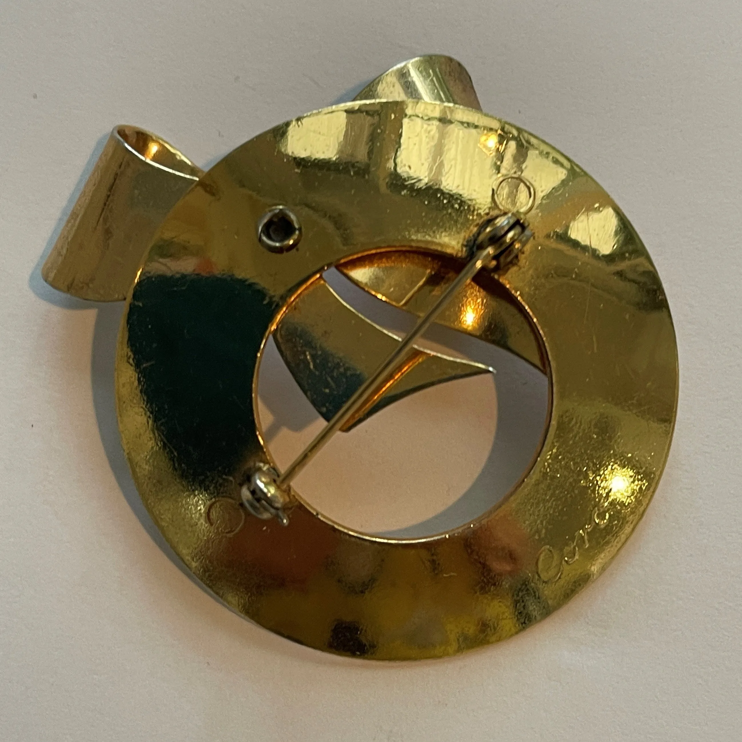 Coro 1950's Gold tone Bow Brooch