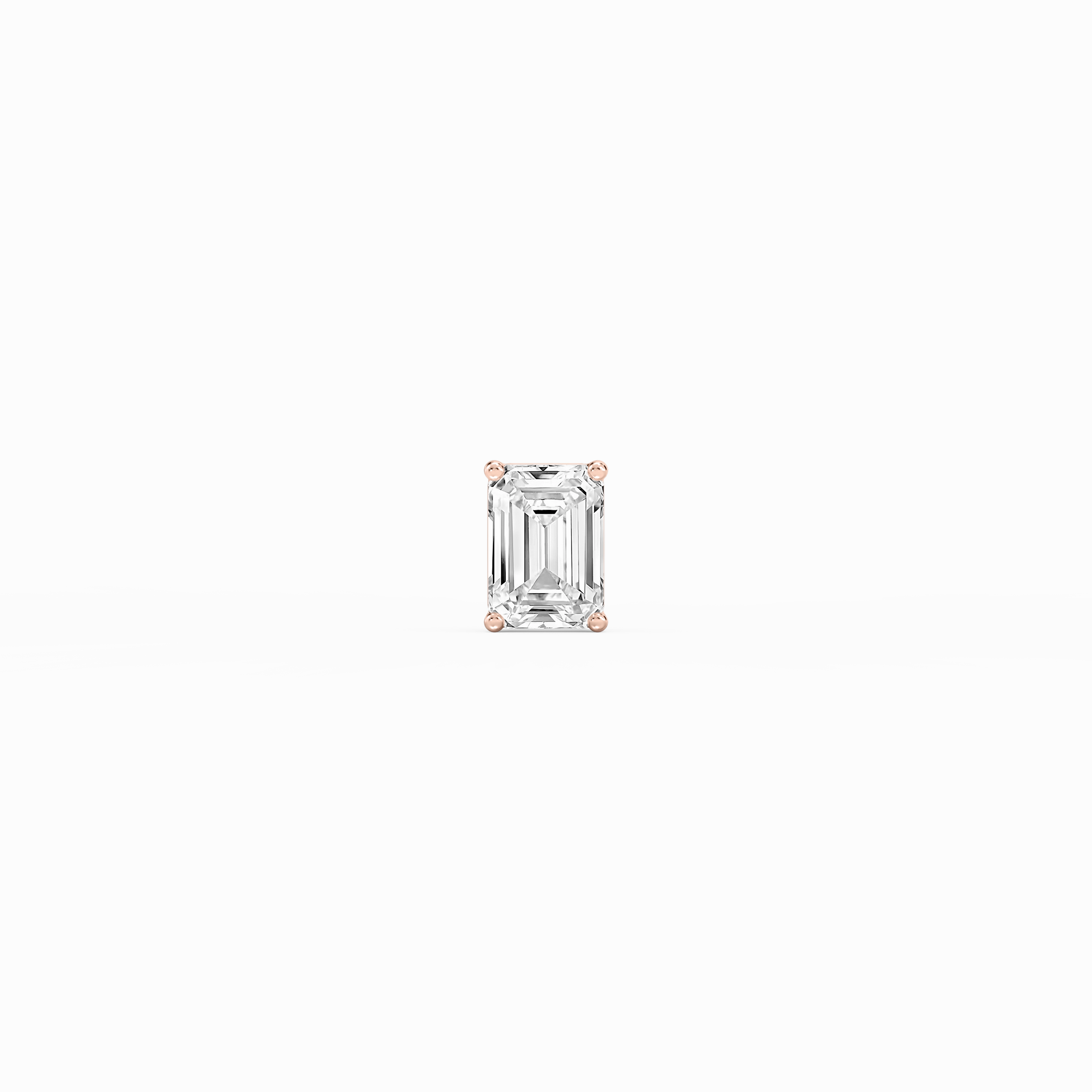 Modern Aesthetic Emerald Lab Grown Diamond 4-Prong Basket Single Stud Earring