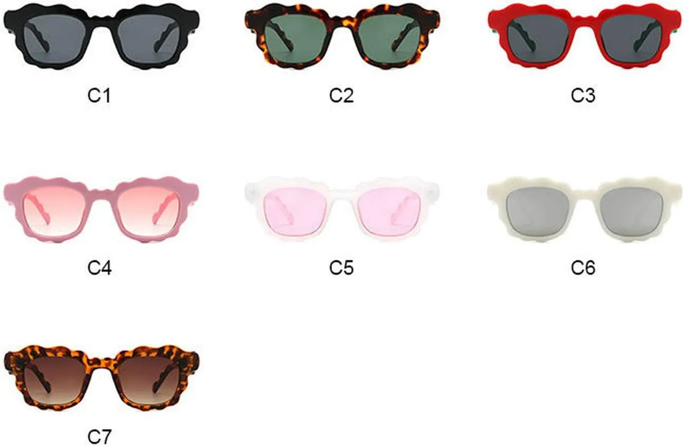 COTIA Fashion Square Sunglasses Women New Unique Irregular Wave-Shaped Frames Sun Glasses for Men Trending Cute Eyewear
