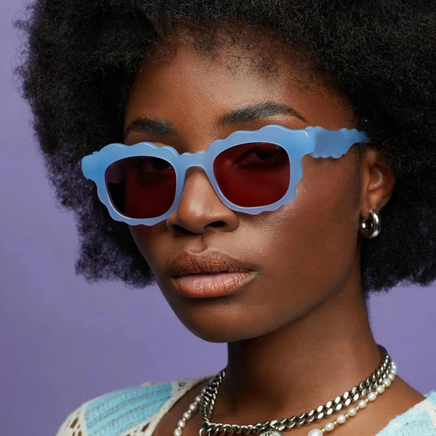 COTIA Fashion Square Sunglasses Women New Unique Irregular Wave-Shaped Frames Sun Glasses for Men Trending Cute Eyewear