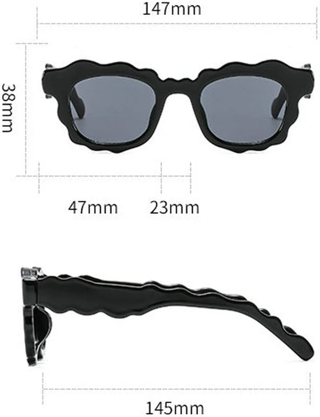 COTIA Fashion Square Sunglasses Women New Unique Irregular Wave-Shaped Frames Sun Glasses for Men Trending Cute Eyewear