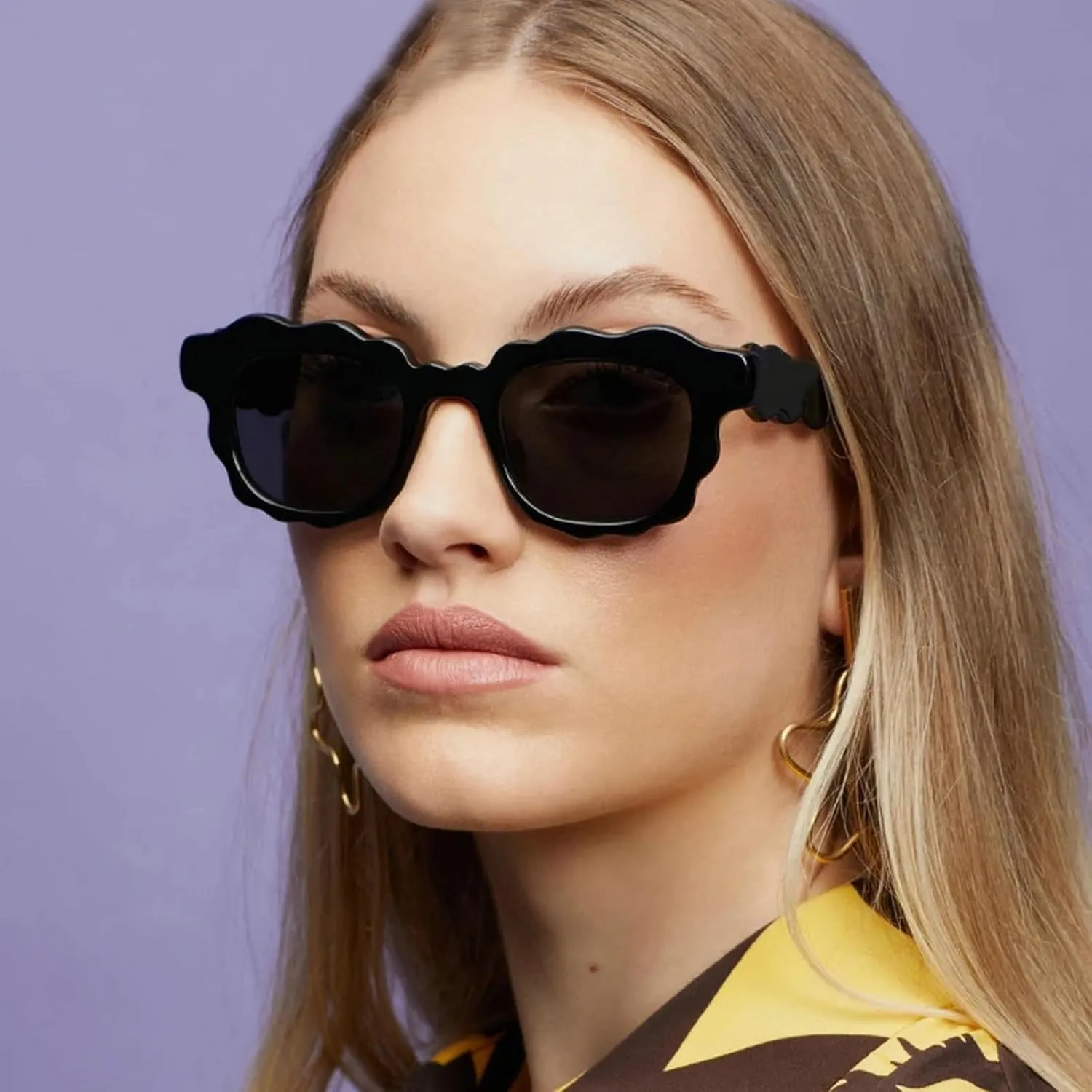 COTIA Fashion Square Sunglasses Women New Unique Irregular Wave-Shaped Frames Sun Glasses for Men Trending Cute Eyewear