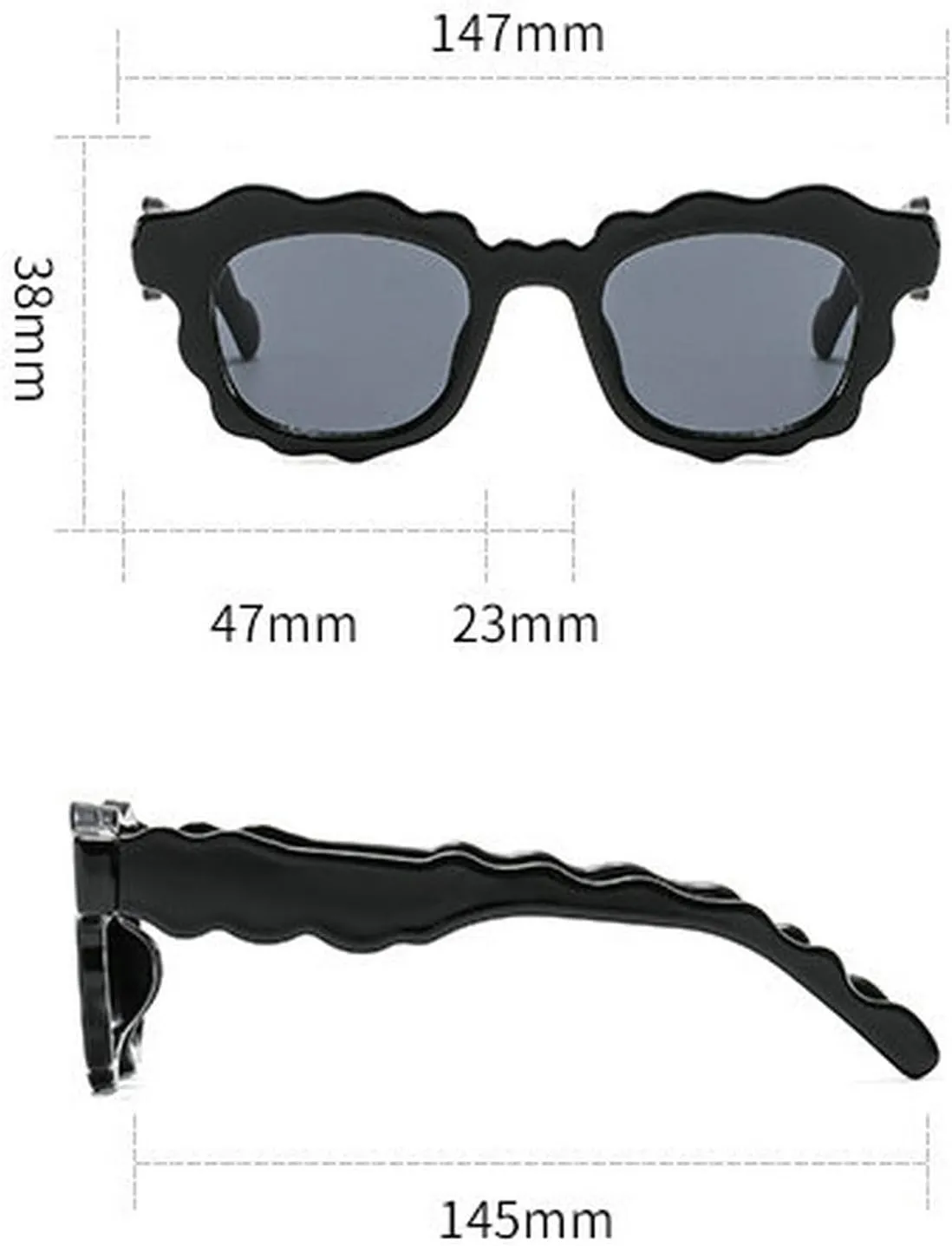 COTIA Fashion Square Sunglasses Women New Unique Irregular Wave-Shaped Frames Sun Glasses for Men Trending Cute Eyewear