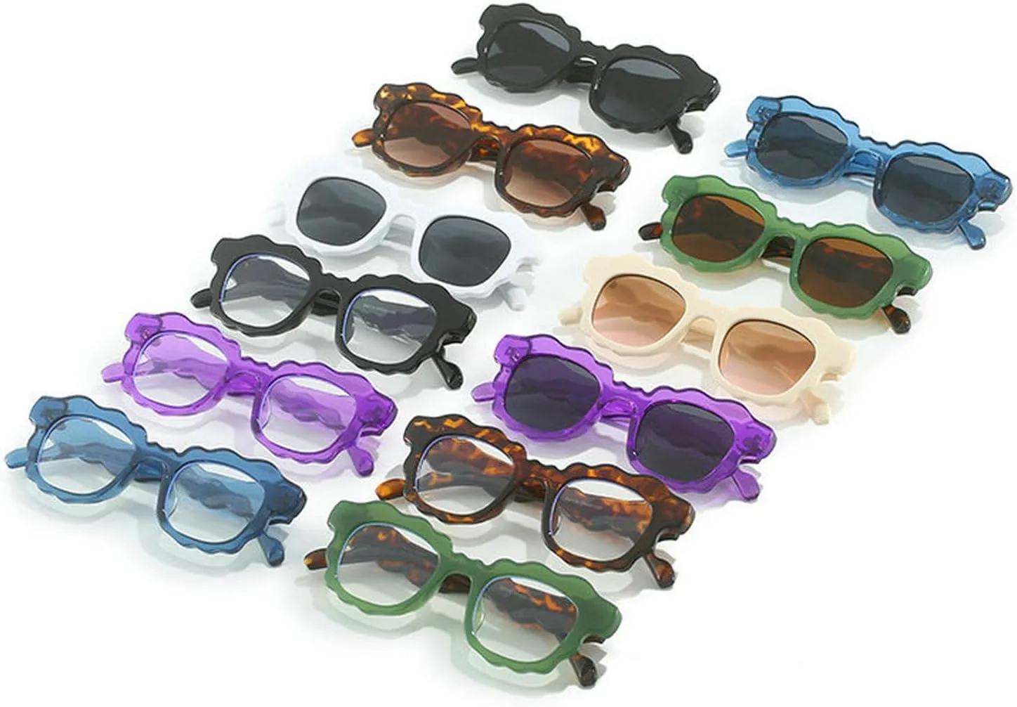 COTIA Fashion Square Sunglasses Women New Unique Irregular Wave-Shaped Frames Sun Glasses for Men Trending Cute Eyewear