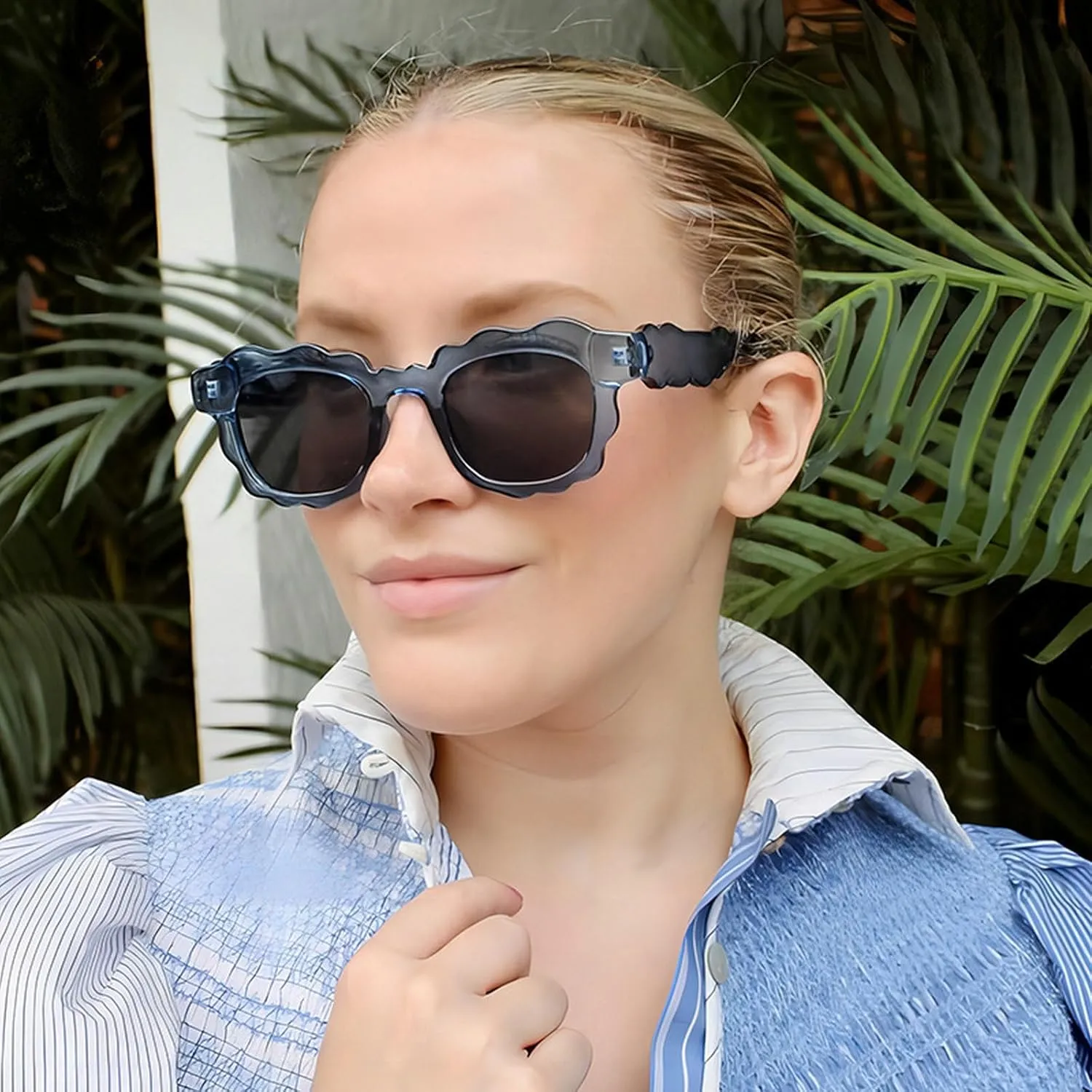 COTIA Fashion Square Sunglasses Women New Unique Irregular Wave-Shaped Frames Sun Glasses for Men Trending Cute Eyewear