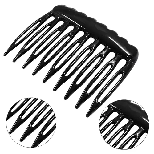 Coufce 24 Pieces Plastic Hair Side Combs Small French Twist Comb Teeth Hair Clips Women Girls Bridal Wedding Veil(Black, Clear)