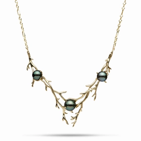 16.5-18" Adjustable Heritage Tahitian Pearl Necklace in Gold Precious Appeal Crisp Look