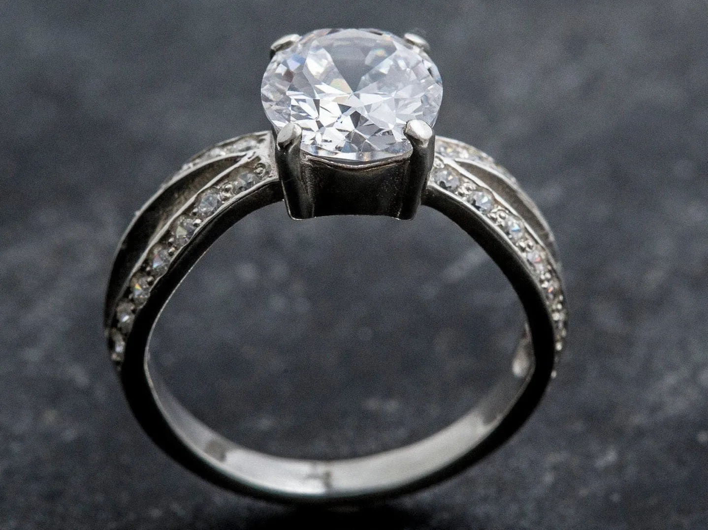 Created CZ Diamond Ring - Vintage Diamond Ring - CZ Diamond Promise Ring