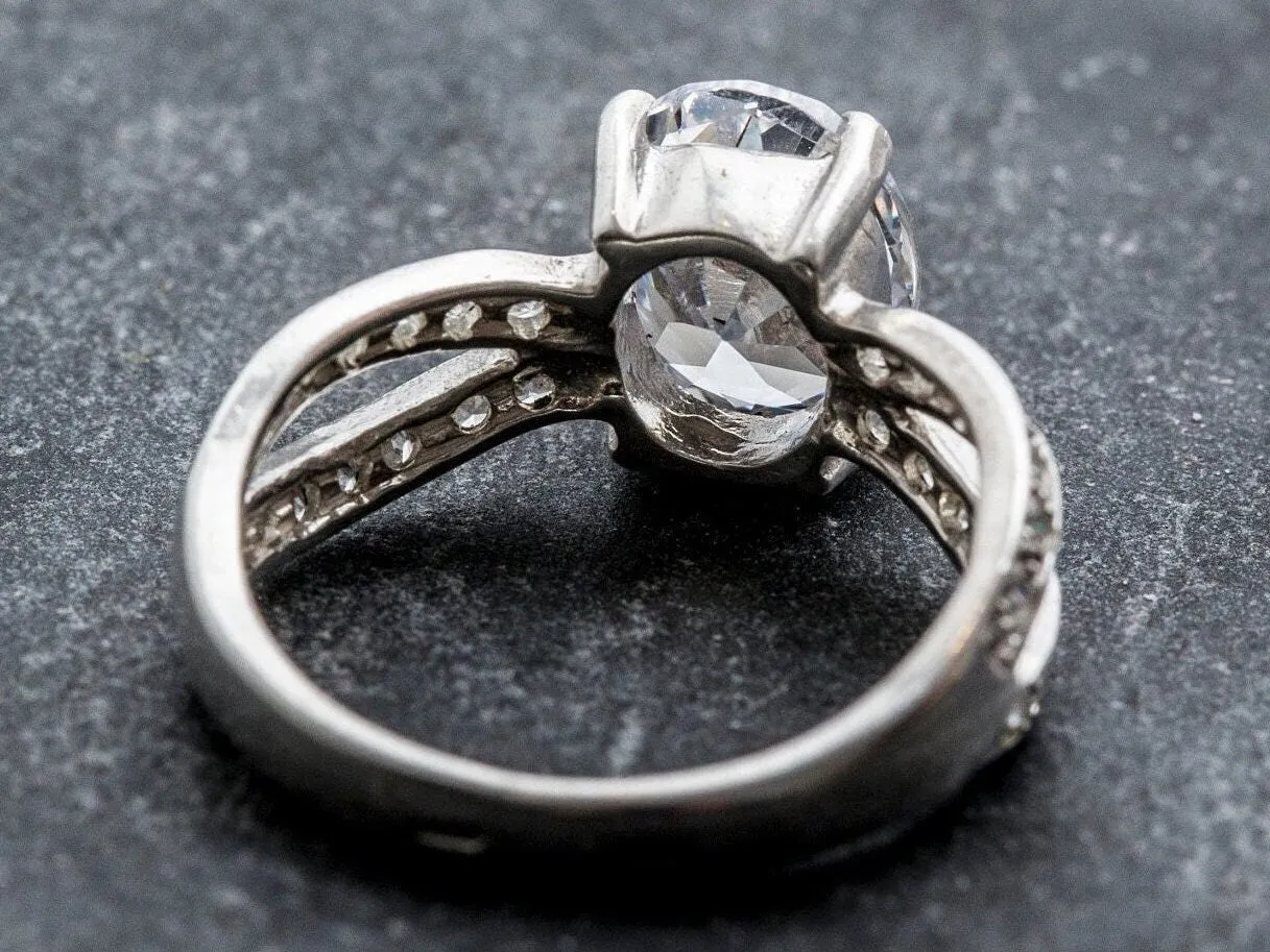 Created CZ Diamond Ring - Vintage Diamond Ring - CZ Diamond Promise Ring