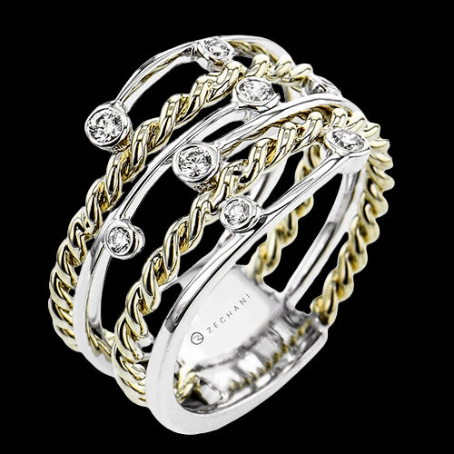 ZR2340 Right Hand Ring in 14k Gold with Diamonds Brilliant Gift Superior Craftsmanship