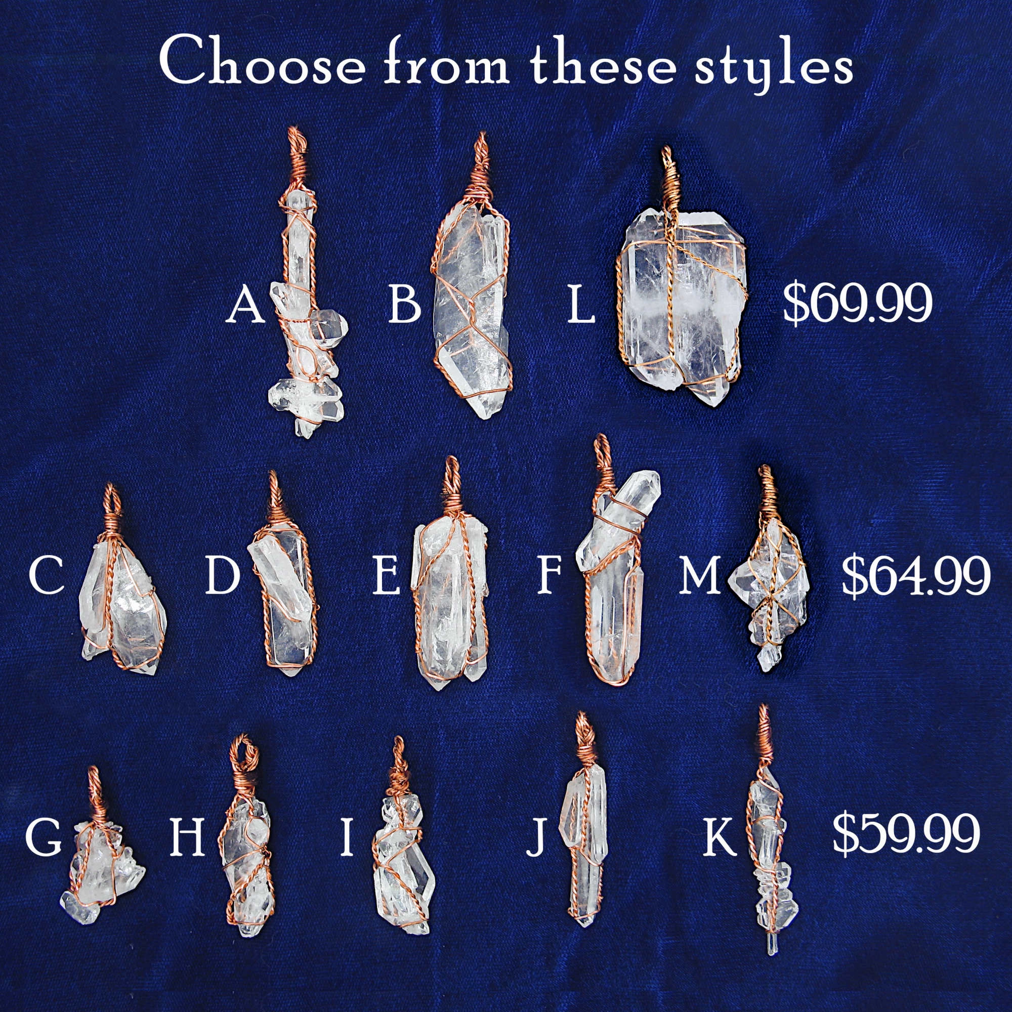 Delicate Feature Raw Faden Clear Quartz Crystal Pendant Necklace, Copper Wire-Wrapped, Handmade