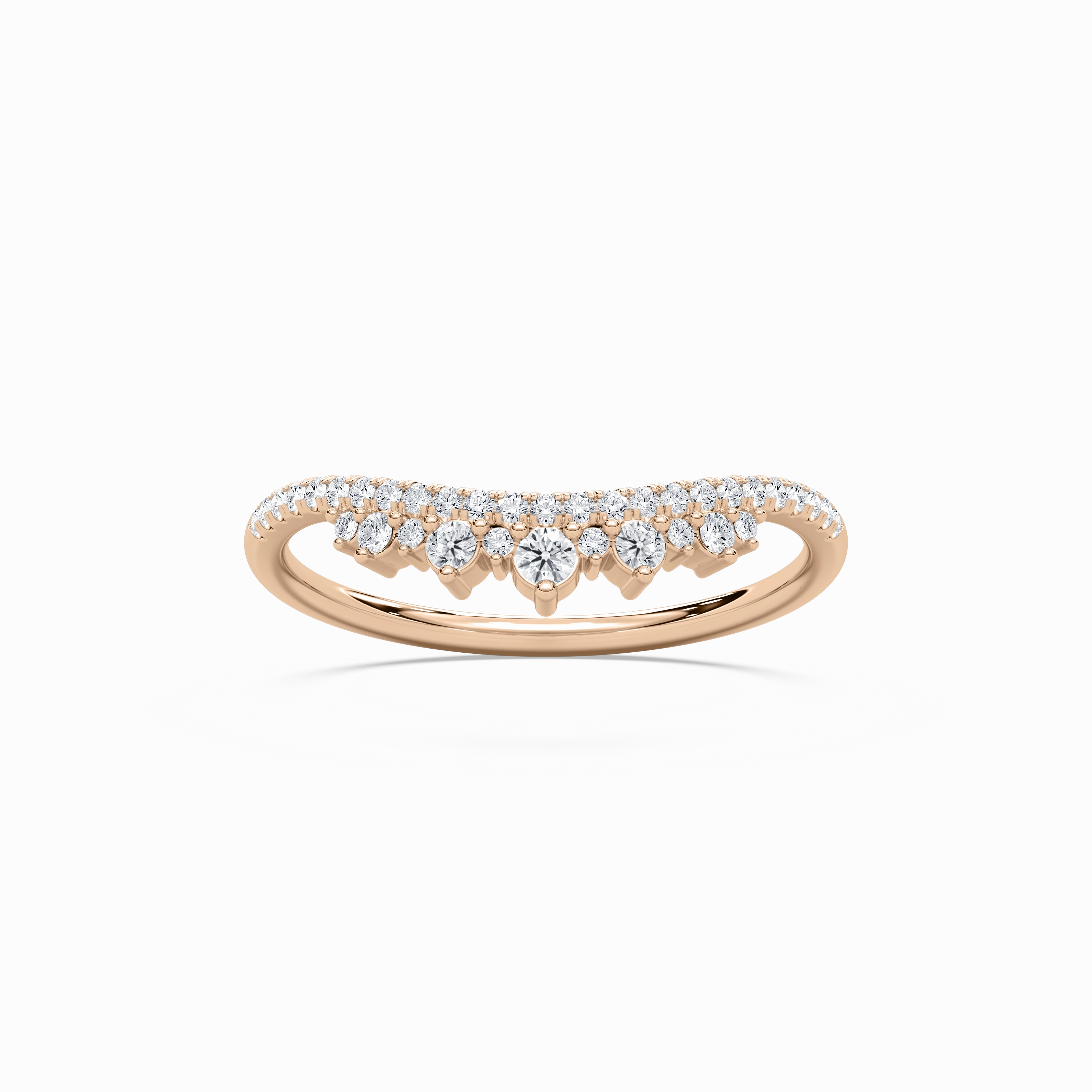 Durable Adornment Seren 1/4 ctw Round Lab Grown Diamond Double Row Curved Band