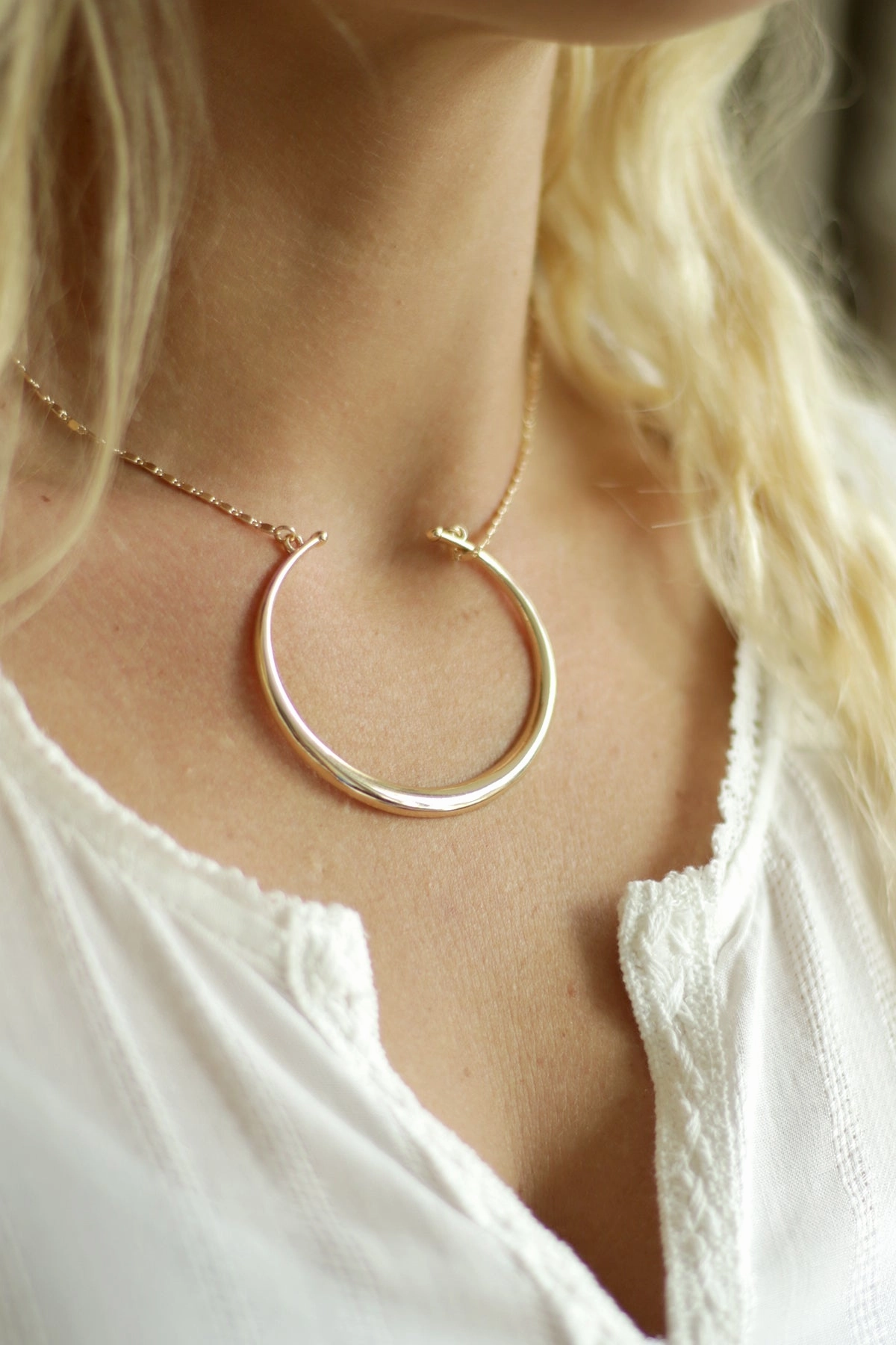 Chic Look Family Style Crescent Moon Layering Necklace - Silver or Gold