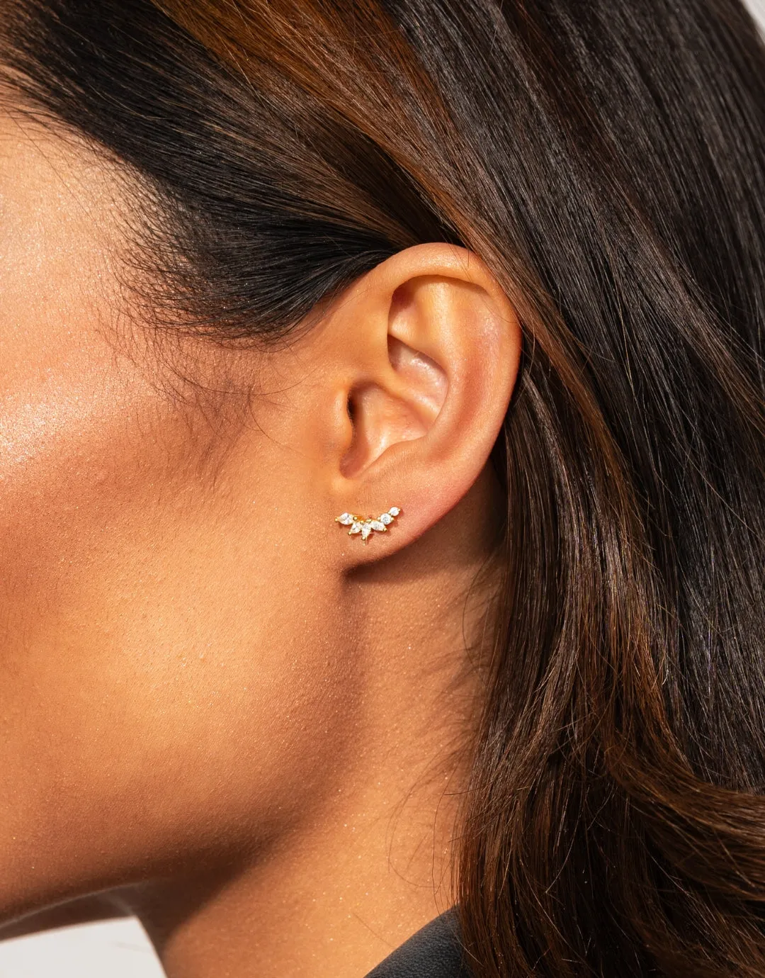 Crystal Climber Studs Gold