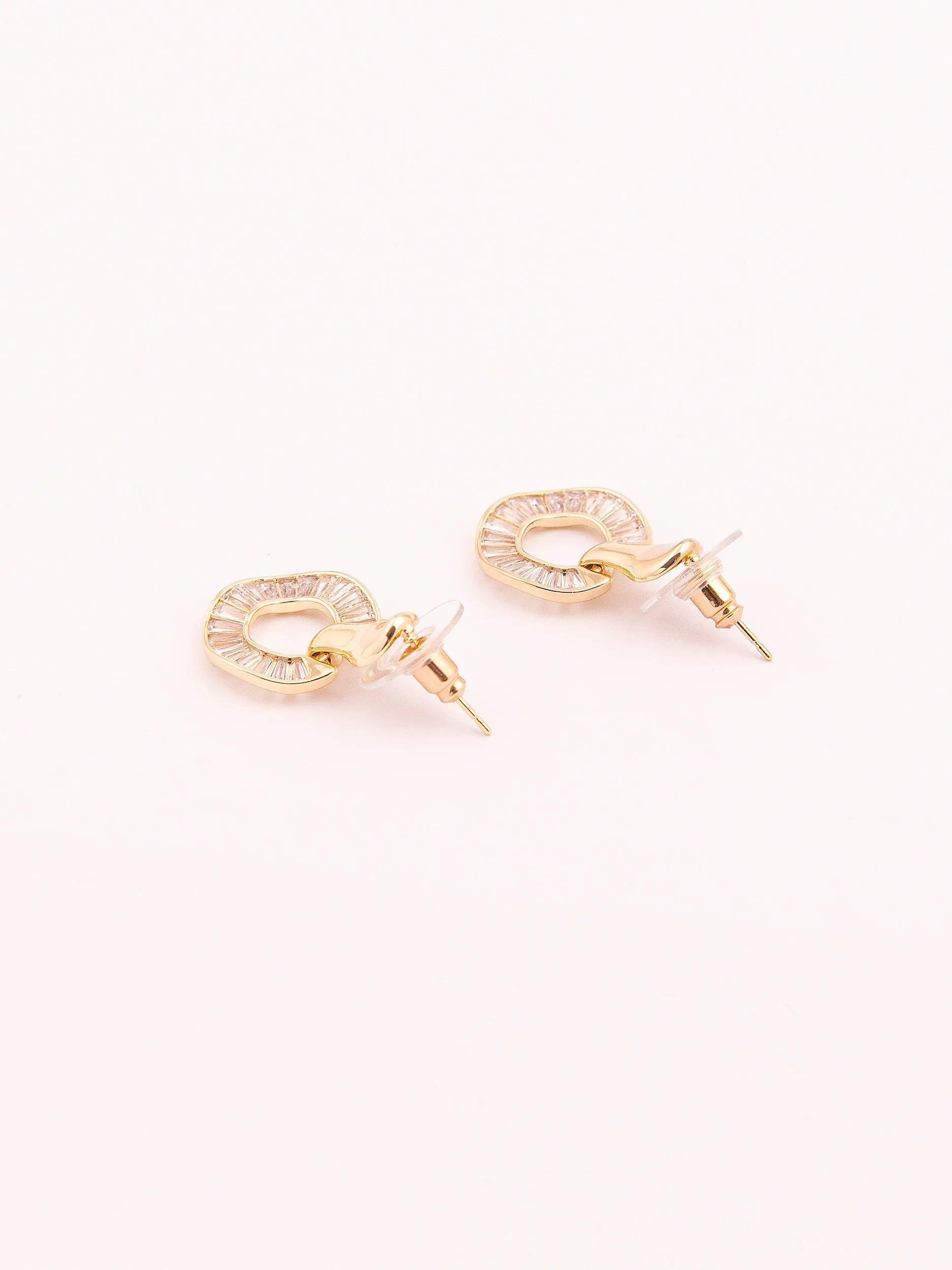 Crystal Embellished Drop Earrings