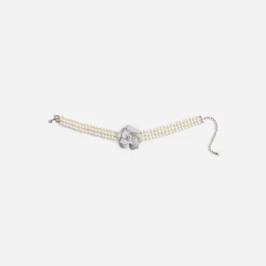 Crystal Flower Pearl Choker