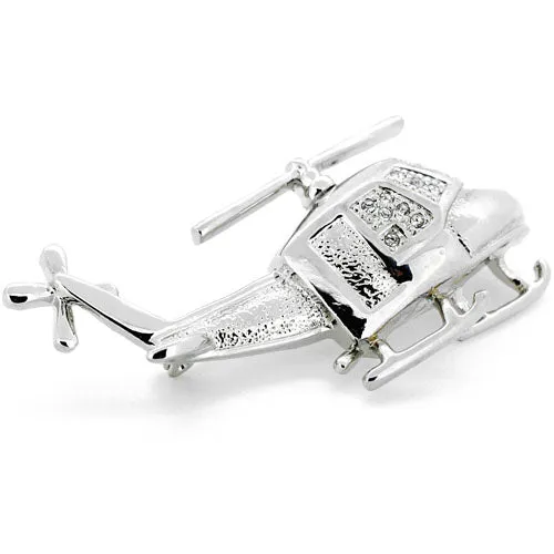 Crystal Helicopter Swarovski Crystal Pin Brooch