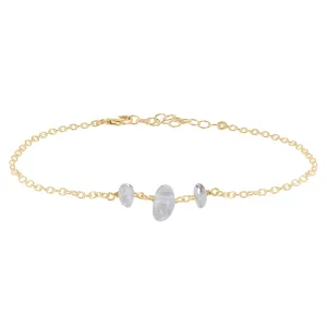 Crystal Quartz Beaded Chain Anklet