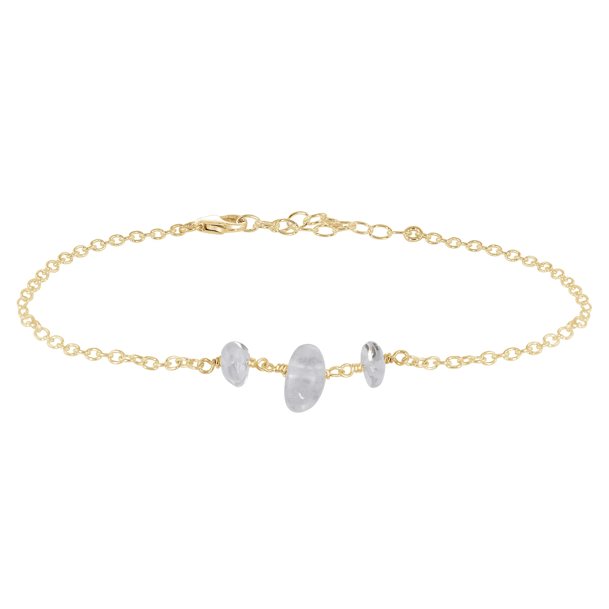 Crystal Quartz Beaded Chain Anklet