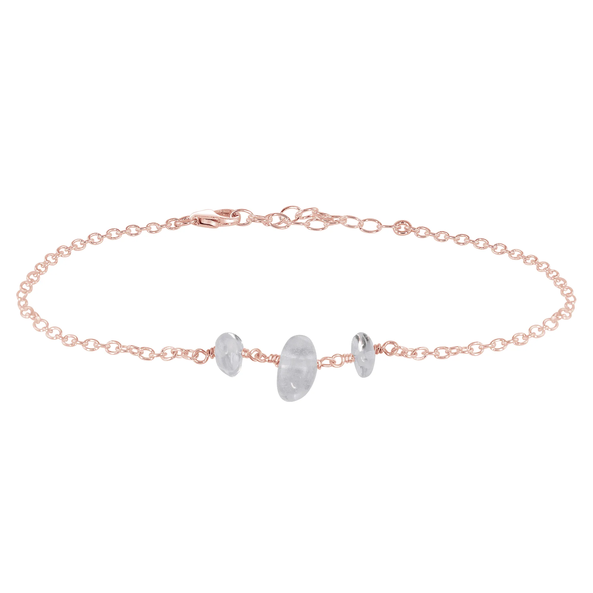 Crystal Quartz Beaded Chain Anklet