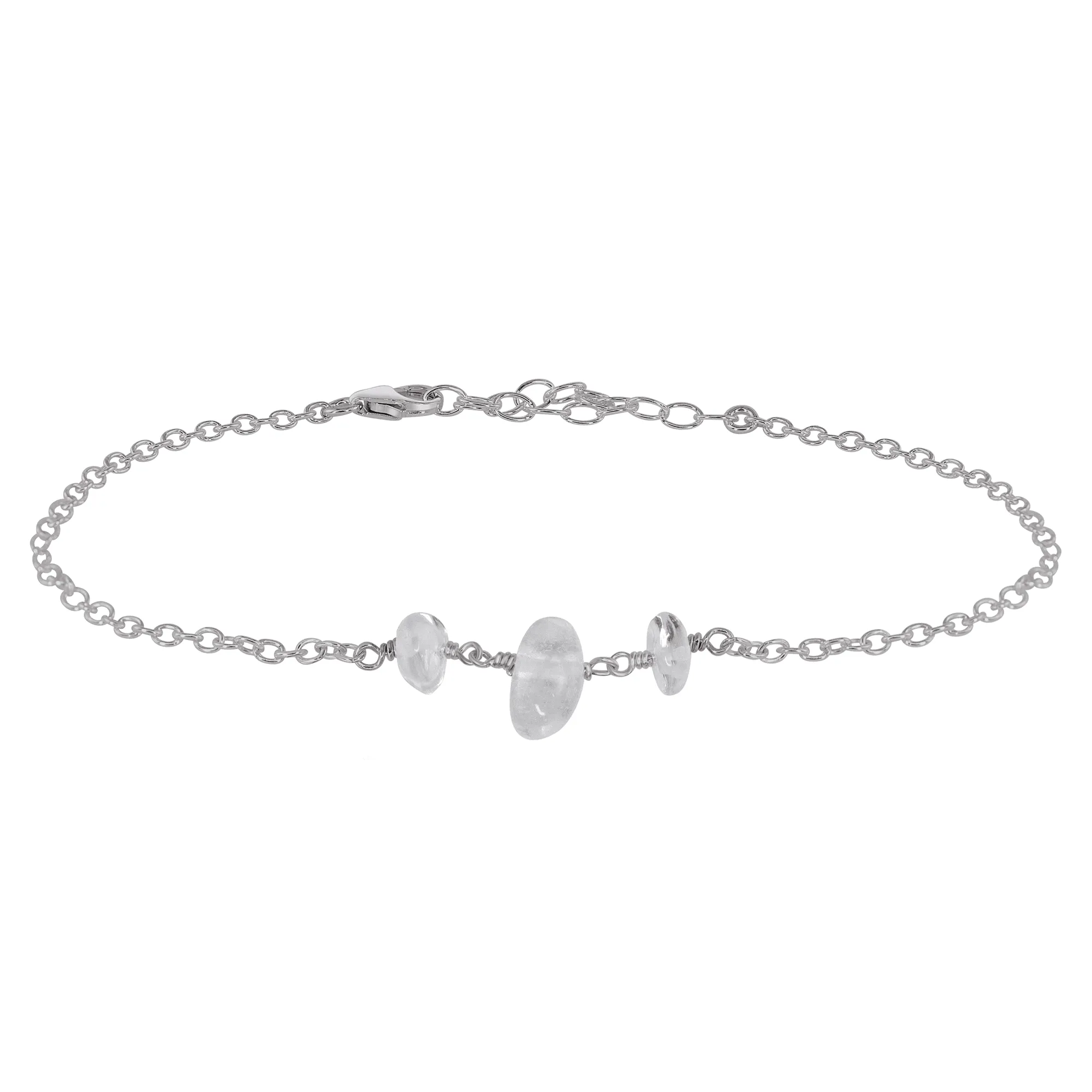 Crystal Quartz Beaded Chain Anklet