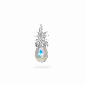 Crystal Pineapple Charm / Pendant in Sterling Silver Petite Edge night look