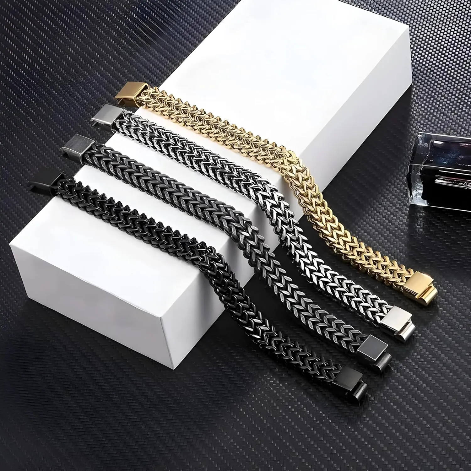 Cuban bracelet Wide Cuban Link Chain Bracelet Men 18k Plated Stainless Steel Mens Bracelets & Bangles Biker Hand Chain Bracelet-T74