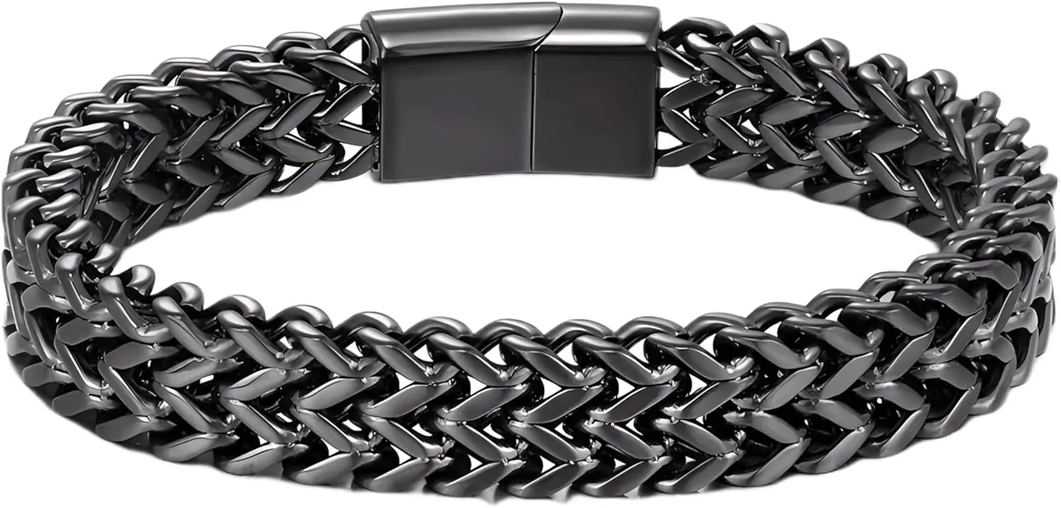 Cuban bracelet Wide Cuban Link Chain Bracelet Men 18k Plated Stainless Steel Mens Bracelets & Bangles Biker Hand Chain Bracelet-T74