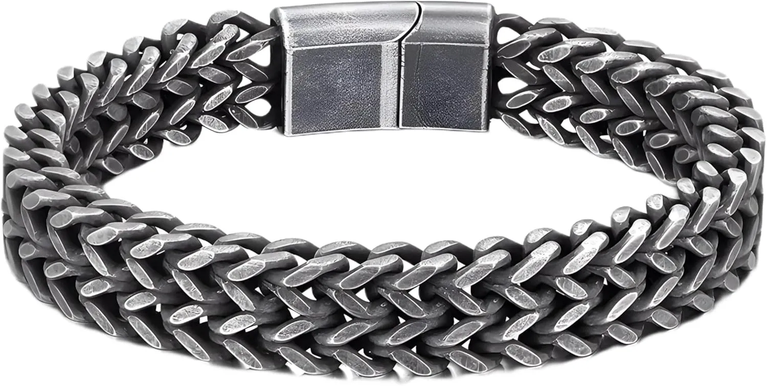 Cuban bracelet Wide Cuban Link Chain Bracelet Men 18k Plated Stainless Steel Mens Bracelets & Bangles Biker Hand Chain Bracelet-T74