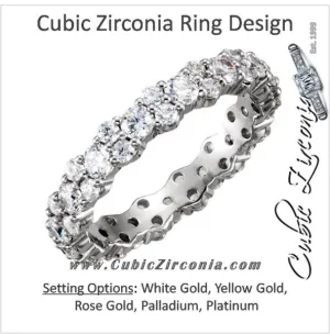 Cubic Zirconia Anniversary Ring Band, Style 04-37 (1.75 TCW Round Eternity)