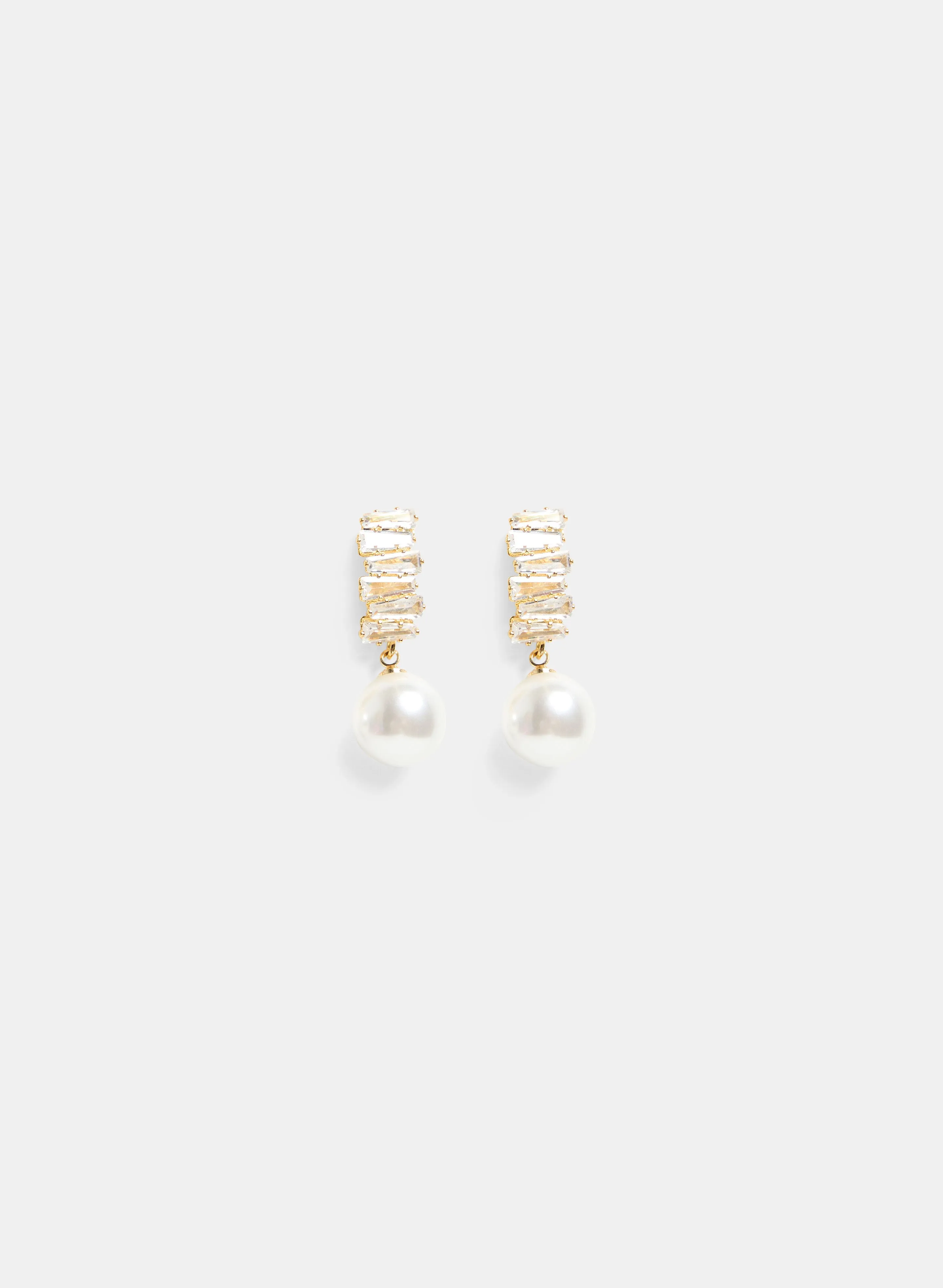 Cubic Zirconia Pearl Drop Earrings