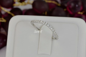 Personal Ornament 0.38ct Curve Bridal Band Wedding Engagement Ring Diamond Simulated 925 Sterling Silver Anniversary Rings SKU:00188