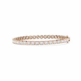 7 1?? ctw Round and Emerald Lab Grown Diamond Bezel Set Tennis Bracelet - 7.5 Inches Family Connection Unwavering Blends