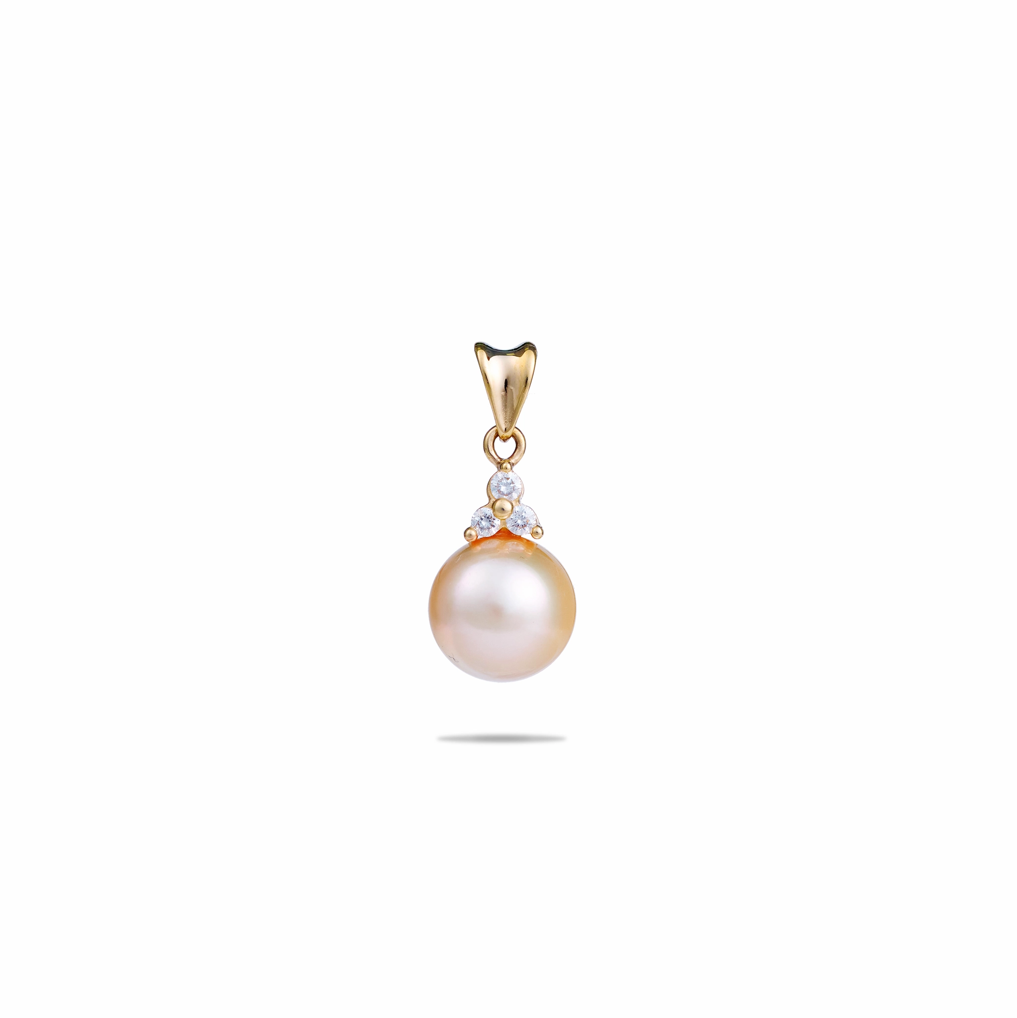 South Sea Gold Pearl Pendant in Gold with Diamonds - 9-10mm Modern Accessories
