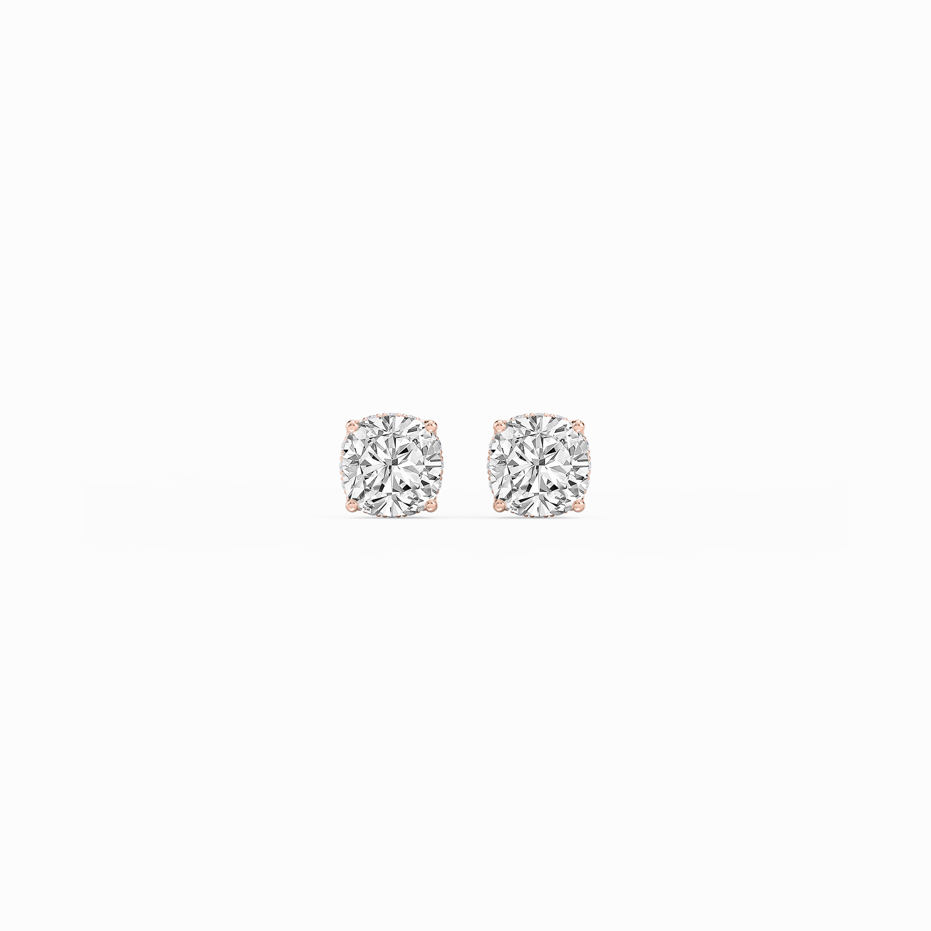 Neutral Accessory Cushion Lab Grown Diamond Hidden Halo Stud Earrings