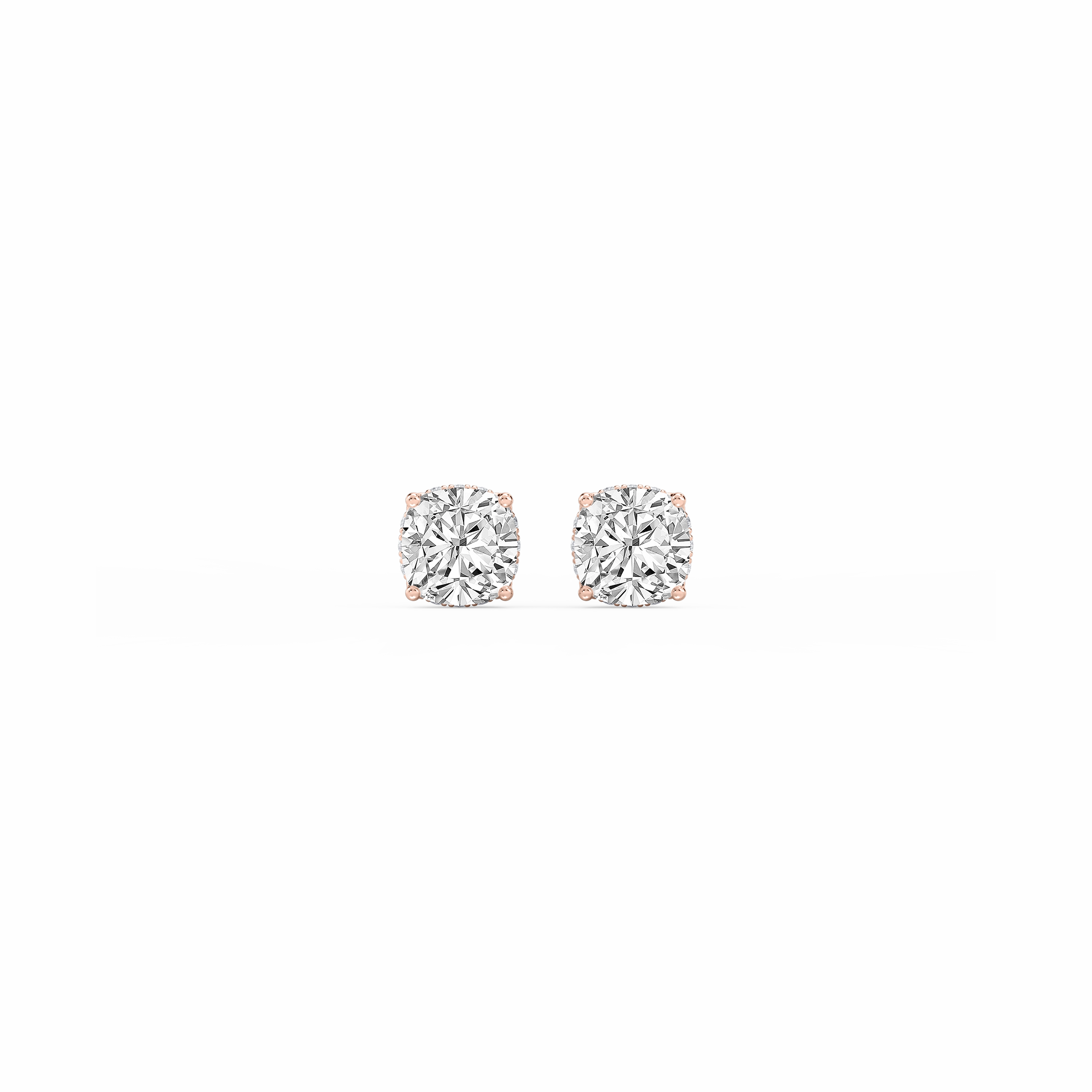 Cushion Lab Grown Diamond Hidden Halo Stud Earrings Brilliant Detail Social Accent