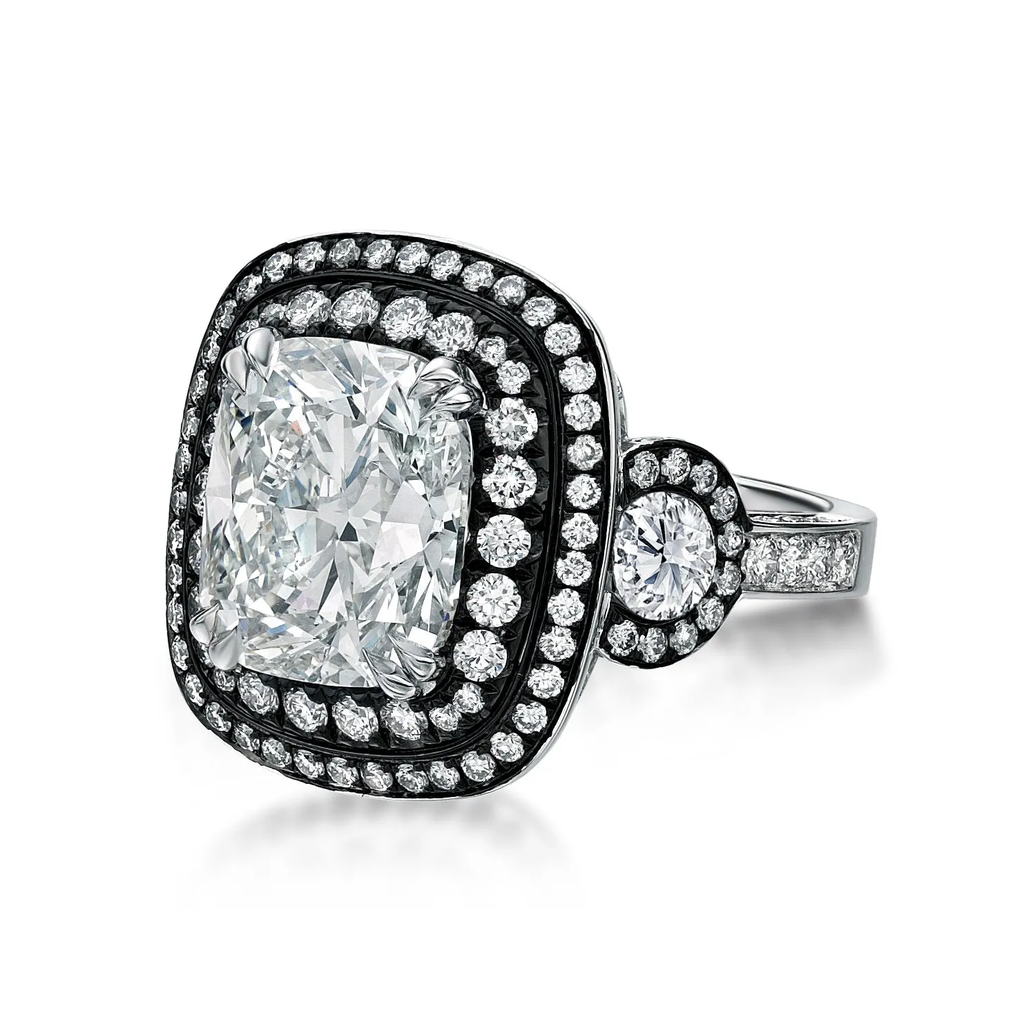Cushion cut diamond cocktail ring
