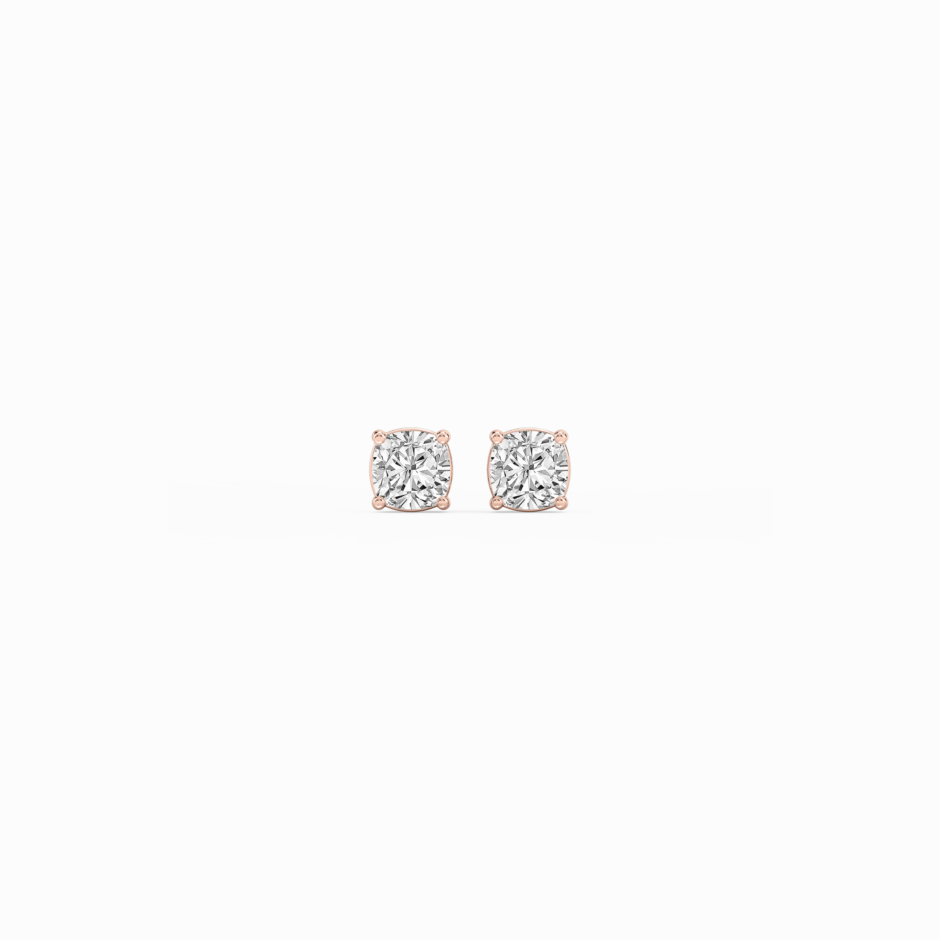 Cushion Lab Grown Diamond Classic Four Prong Basket Threaded Stud Earrings Graceful Must-Have